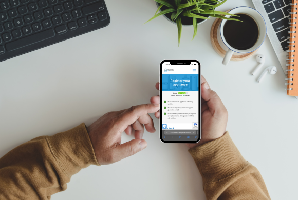 Registering an appliance on a phone